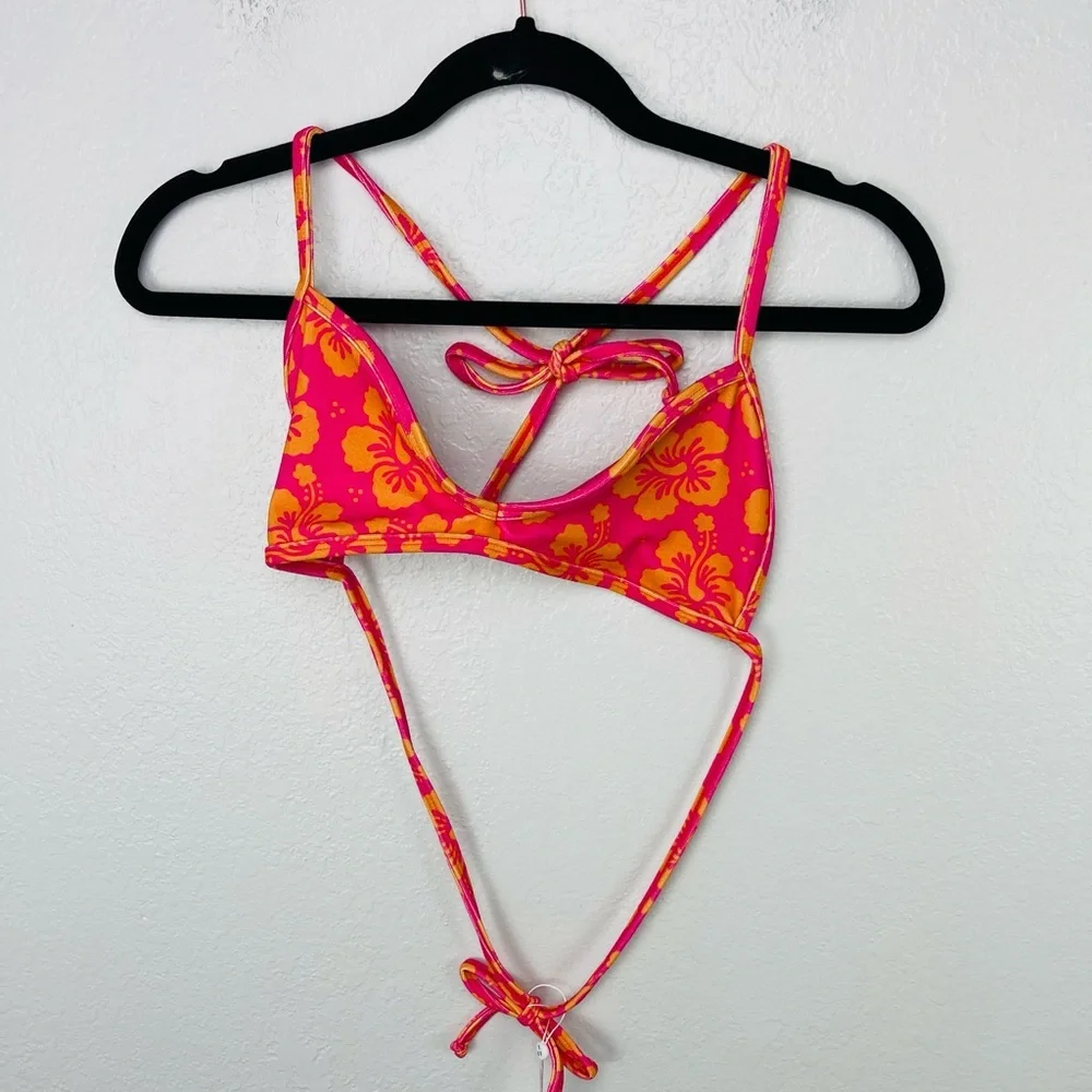 FRANKIES Boardwalk Terry Top - Honey Hibiscus Bikini Top
